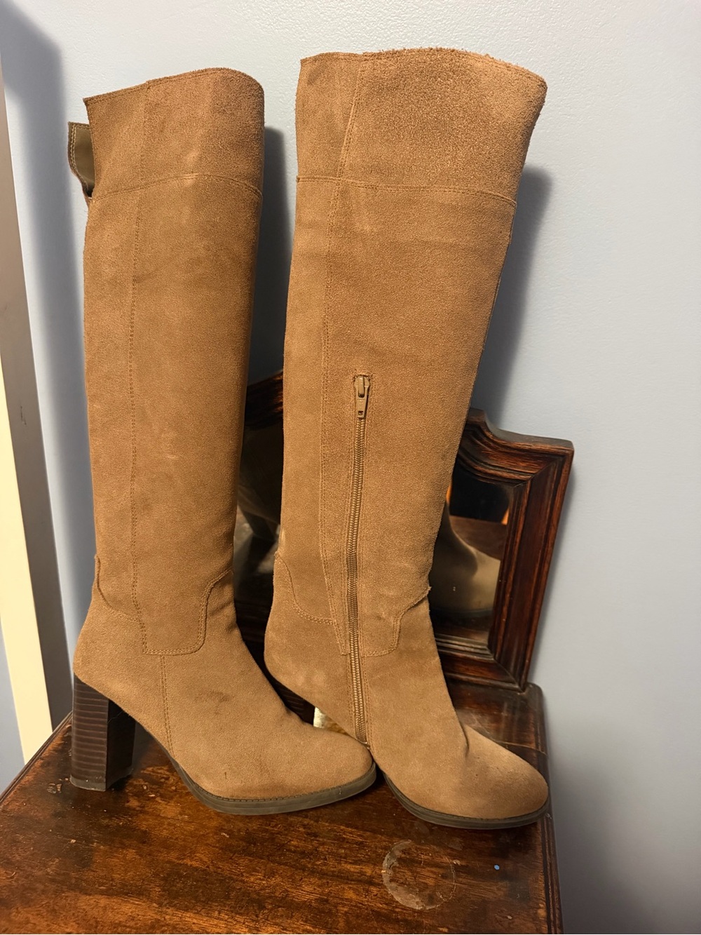Nine West Tall Over-the-Knee Suede Boots in Tan